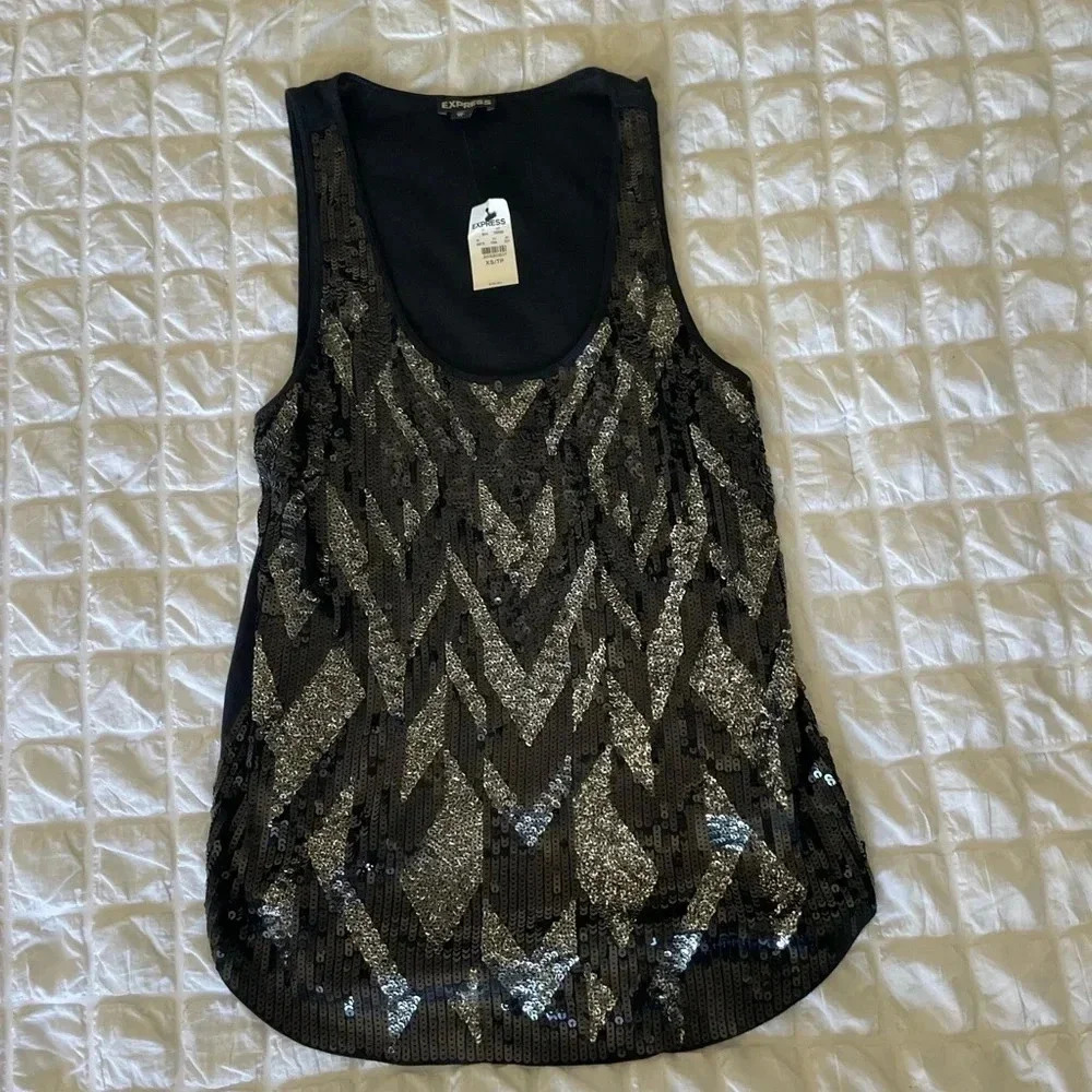 Express sequin tank top